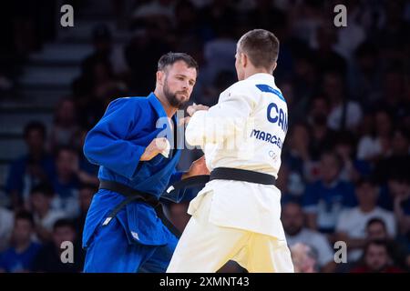 Margelidon Arthur (Kanada, Weiß) vs WANDTKE Igor (Deutschland, blau), FRA, Olympische Spiele Paris 2024, Judo, Herren bis 73 kg, tour préliminaire, 29.07.2024 Foto : Eibner-Pressefoto/Michael Memmler Banque D'Images