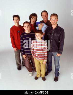 Malcolm dans le milieu de la série TV 2000 - 2006 USA 2003 saison 5 Justin Berfield, Frankie Muniz, Jane Kaczmarek, Bryan Cranston, Christopher Masterson, Erik per Sullivan Banque D'Images