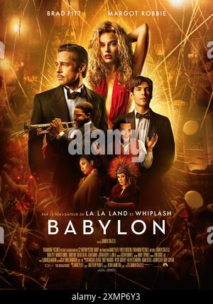 Babylon année : 2022 USA réalisateur : Damien Chazelle Brad Pitt, Margot Robbie, Jovan Adepo, Diego Calva affiche française Banque D'Images