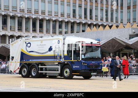 VEOLIA VILLE DE WESTMINSTER ECOLLECT DENNIS OEM CAMION À ORDURES ÉLECTRIQUES Banque D'Images