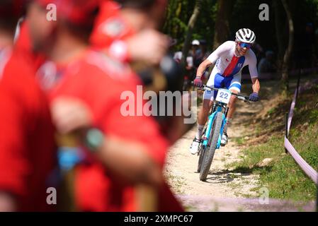 Elancourt, France. 29 juillet 2024. Tchèque Ondrej Cink lors de la course masculine de vélo de montagne aux Jeux Olympiques d'Elancourt, France, le 29 juillet 2024. Crédit : Jaroslav Svoboda/CTK photo/Alamy Live News Banque D'Images