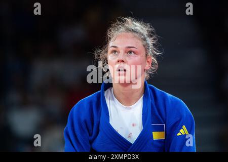 BILODID Daria (Ukraine, blau), FRA, Olympische Spiele Paris 2024, Judo, Damen bis 57 kg, ronde préliminaire, 29.07.2024 Foto : Eibner-Pressefoto/Michael Memmler Banque D'Images