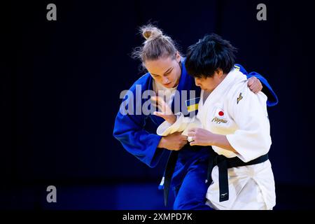 FUNAKUBO Haruka (Japon, Weiß) vs BILODID Daria (Ukraine, blau), FRA, Olympische Spiele Paris 2024, Judo, Damen bis 57 kg, Preliminary Round, 29.07.2024 Foto : Eibner-Pressefoto/Michael Memmler Banque D'Images