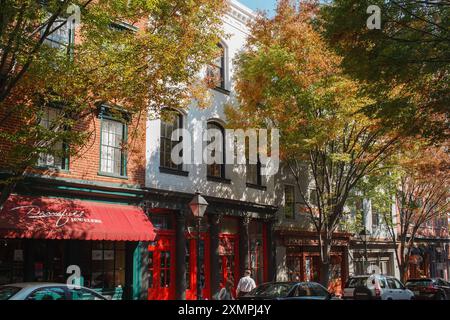 Entreprises de Shockoe Slip, Richmond, Virginie, États-Unis. Banque D'Images