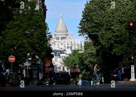 Paris (France) : la Basilique du Sacré-Cœur (« basilique du Sacré-coeur de Montmartre ») Banque D'Images