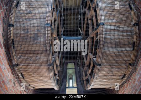 watergate Gothique Brama Zuraw (porte de la grue) sur Dlugie Pobrzeze (quai de la Motlawa) dans la ville principale dans le centre historique de Gdansk, Pologne © Wojciech S. Banque D'Images