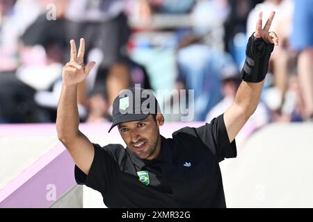 Paris, France. 29 juillet 2024. Olympia, Paris 2024, Rue, hommes, finale place de la Concorde, Kelvin Hoefler Kelvin Hoefler du Brésil en action. Crédit : Sina Schuldt/dpa/Alamy Live News Banque D'Images