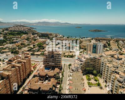 Vue aérienne de la Manga del Mar Menor, région de Murcie, Espagne. Photo de haute qualité Banque D'Images