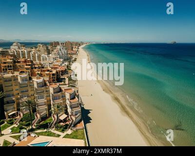 Vue aérienne de la Manga del Mar Menor, région de Murcie, Espagne. Photo de haute qualité Banque D'Images
