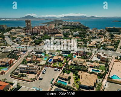 Vue aérienne de la Manga del Mar Menor, région de Murcie, Espagne. Photo de haute qualité Banque D'Images