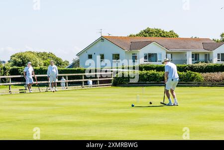 Championnat anglais de croquet double GC. Compétition pour les meilleurs joueurs en Angleterre. Banque D'Images