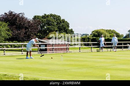 Championnat anglais de croquet double GC. Compétition pour les meilleurs joueurs en Angleterre. Banque D'Images