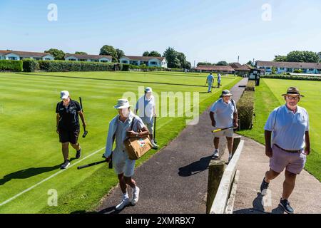 Championnat anglais de croquet double GC. Compétition pour les meilleurs joueurs en Angleterre. Banque D'Images