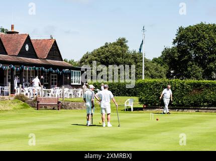 Championnat anglais de croquet double GC. Compétition pour les meilleurs joueurs en Angleterre. Banque D'Images