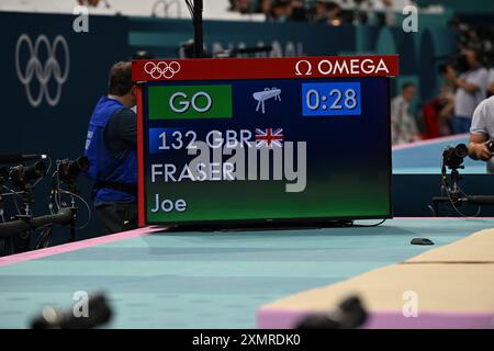 29 juillet 2024 ; Jeux Olympiques de Paris, Paris, France, jour 4; Bercy Arena, Paris : finale de l'équipe artistique masculine : crédit : action plus Sports images/Alamy Live News Banque D'Images