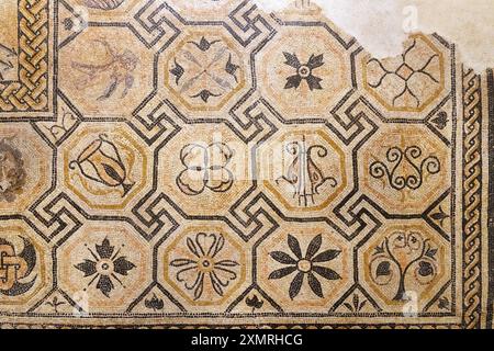 Mosaïque romaine antique à Brescia, Italie Banque D'Images