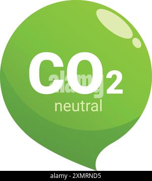 Bulle verte brillante montrant le concept de neutre en co2 Illustration de Vecteur