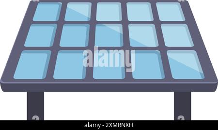 Panneau solaire moderne convertissant la lumière du soleil en électricité en utilisant l'effet photovoltaïque, source d'énergie renouvelable Illustration de Vecteur