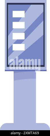 Kiosque d'information interactive numérique avec écran vierge sur un support métallique montre un menu vide Illustration de Vecteur