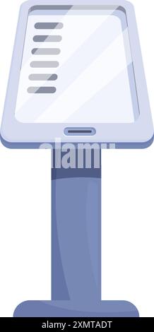 Kiosque d'information numérique affichant des informations publiques sur un écran vierge Illustration de Vecteur
