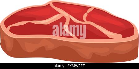 Steak cru frais avec de la graisse couchée sur fond blanc Illustration de Vecteur