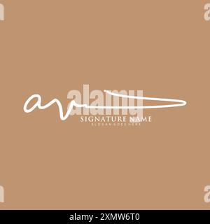 Modèle de logo de signature AV Illustration de Vecteur