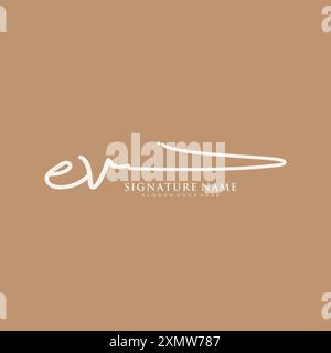 Modèle de logo de signature EV Illustration de Vecteur