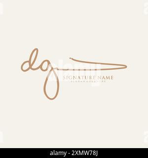 Modèle de logo de signature DG Illustration de Vecteur