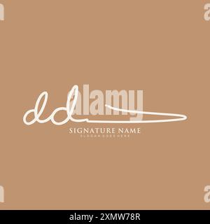 Modèle de logo signature DD Illustration de Vecteur