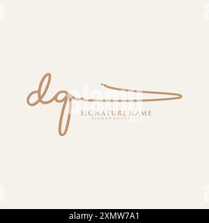 Modèle de logo de signature DQ Illustration de Vecteur