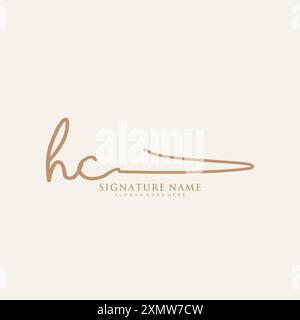 Modèle de logo de signature HC Illustration de Vecteur