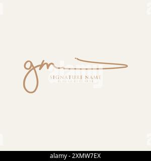 Modèle de logo signature GM Illustration de Vecteur