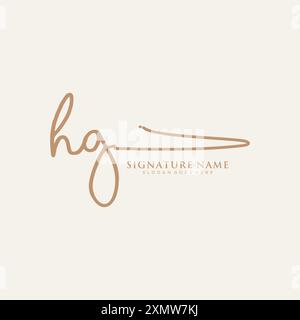 Modèle de logo de signature HG Illustration de Vecteur