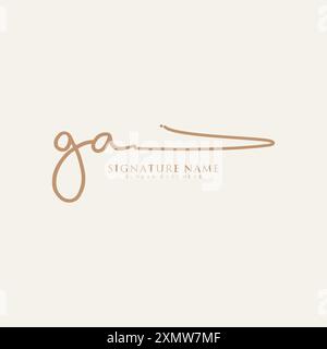 Modèle de logo de signature GA Illustration de Vecteur