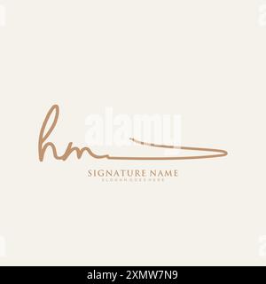 Modèle de logo signature HM Illustration de Vecteur