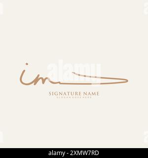 Modèle de logo de signature IM Illustration de Vecteur