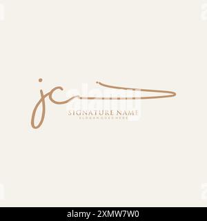 Modèle de logo de signature JC Illustration de Vecteur