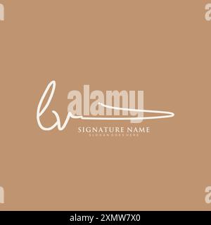 Modèle de logo de signature LV Illustration de Vecteur