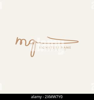 Modèle de logo de signature MQ Illustration de Vecteur