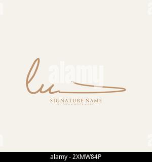 Modèle de logo de signature LU Illustration de Vecteur