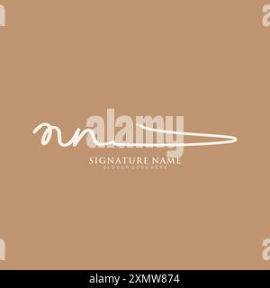 Modèle de logo signature NN Illustration de Vecteur
