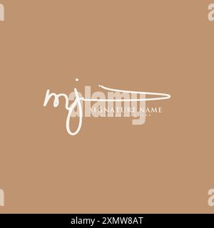 Modèle de logo de signature MJ Illustration de Vecteur