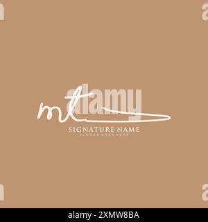 Modèle de logo de signature MT Illustration de Vecteur