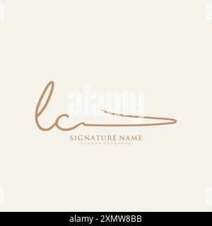 Modèle de logo de signature LC Illustration de Vecteur