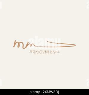 Modèle de logo de signature MM Illustration de Vecteur