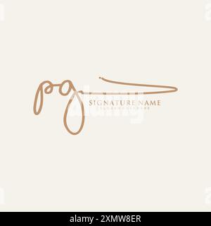 Modèle de logo de signature PG Illustration de Vecteur