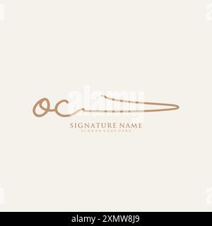Modèle de logo de signature OC Illustration de Vecteur