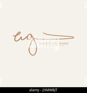 Modèle de logo de signature UG Illustration de Vecteur