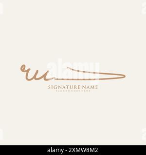 Modèle de logo de signature RU Illustration de Vecteur