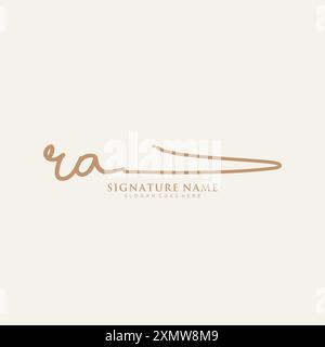 Modèle de logo de signature RA Illustration de Vecteur
